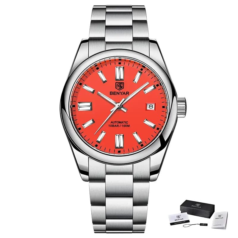 WhatsApp Image 2025-10-04 at 7.59.30 PM Dianpai Men's Luxury Automatic Mechanical Watch - Luminous Blue Dial, Roman Numerals, Date Display, Stainless Steel Band - Image 1