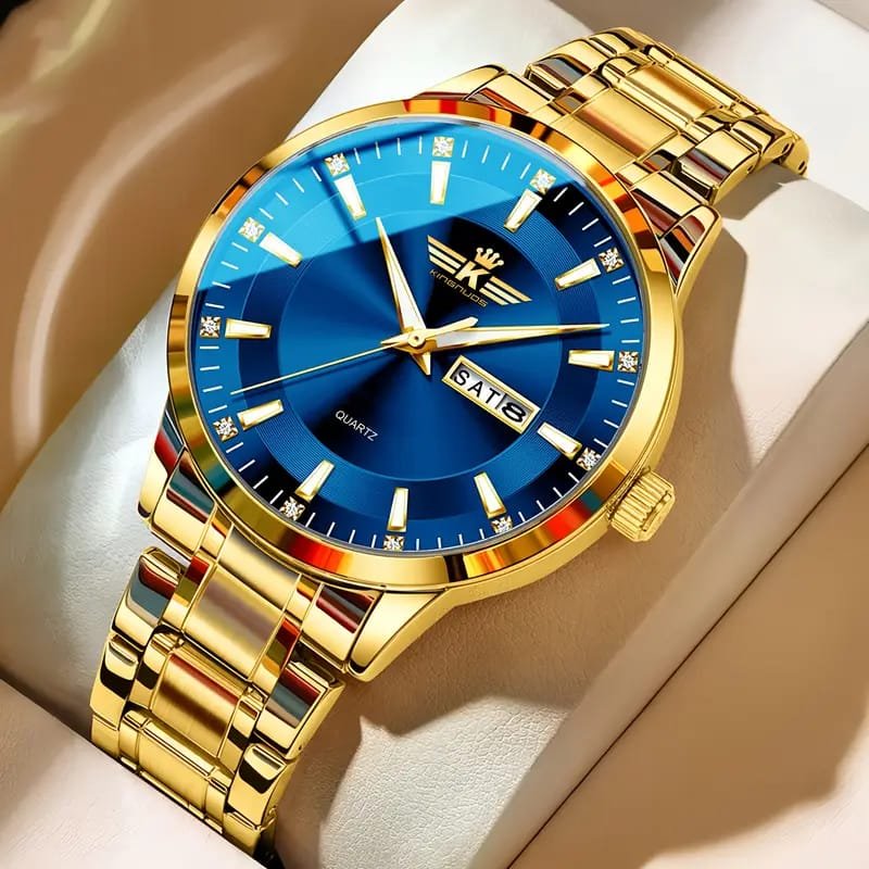 WhatsApp Image 2025-10-04 at 7.59.39 PM (2) Dianpai Men's Luxury Automatic Mechanical Watch - Luminous Blue Dial, Roman Numerals, Date Display, Stainless Steel Band - Image 1