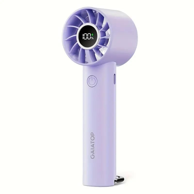 WhatsApp Image 2025-10-04 at 8.06.17 PM (1) USB Rechargeable Mini Fan with LED Display & Flashlight, 3-Speed Adjustable - Image 1