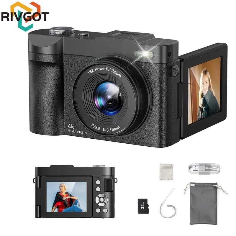 WhatsApp Image 2025-10-04 at 8.21.32 PM 4K Digital Camera for Photography & Vlogging - 16X Zoom, 180° Flip Screen, 52mm Macro Lens, 2 Batteries & 32GB SD Card Included - Image 1