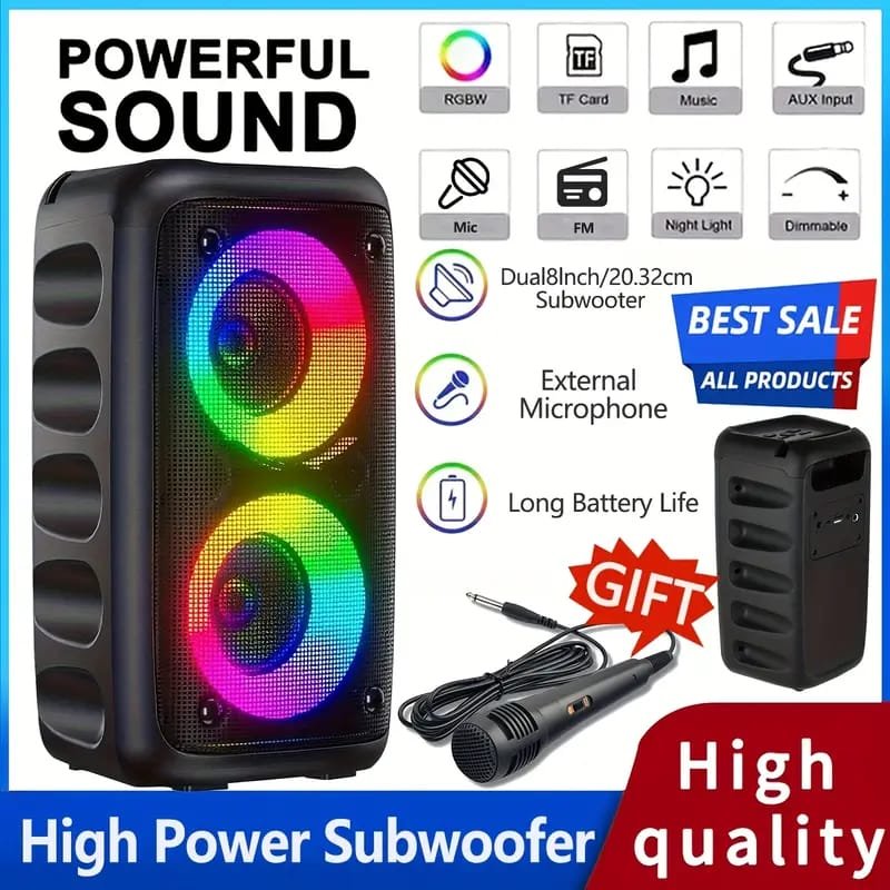 WhatsApp Image 2025-10-04 at 9.34.49 PM (3) Sound Portable 8" Speaker with USB Power, Compact & Lightweight Design, Built- grille, for Home, Office, Parties, Presentations - Compatible with Smartphones, Tablets, Laptops, TVs, Portable Speaker - Image 1