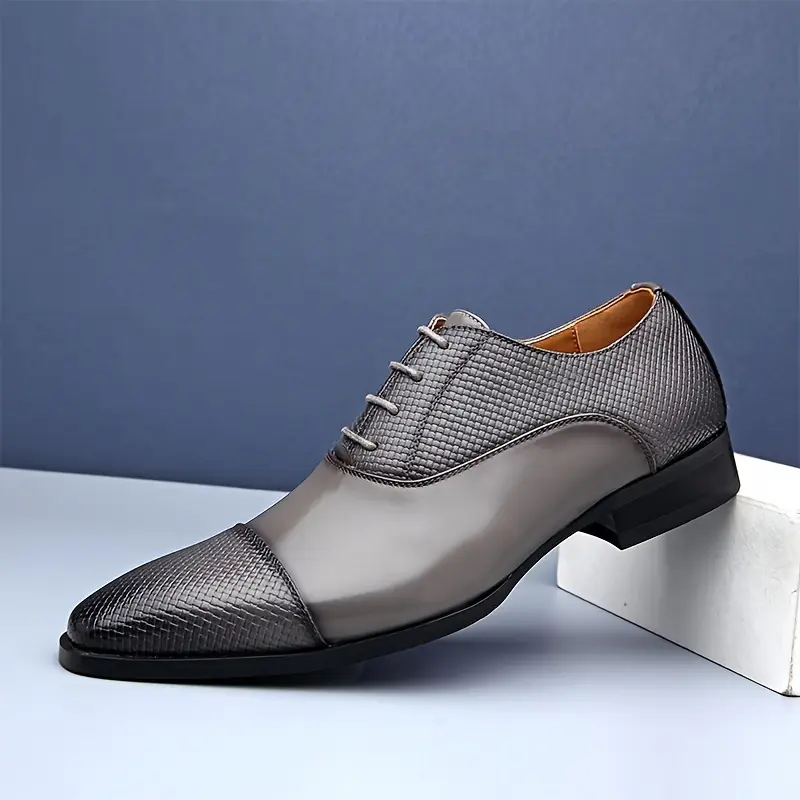 d7b32188-509f-4a20-85ac-d1545ae845d0 Men's Trendy Classic Wing-Tip Derby Shoes, Comfy Non Slip Rubber Sole Dress Shoes For Men's - Image 1